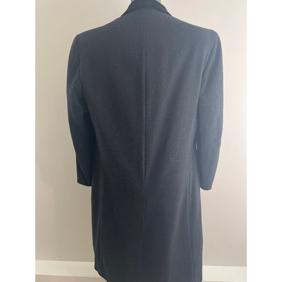 VTG Brooks Brothers Wool Long Charcoal Overcoat Velvet Collar Size 39 Large JP - Picture 6 of 13